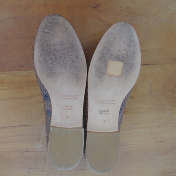 Giorgio's of Palm Beach Snakeskin Italian Made Flats Size 36 - Picture 10 of 10